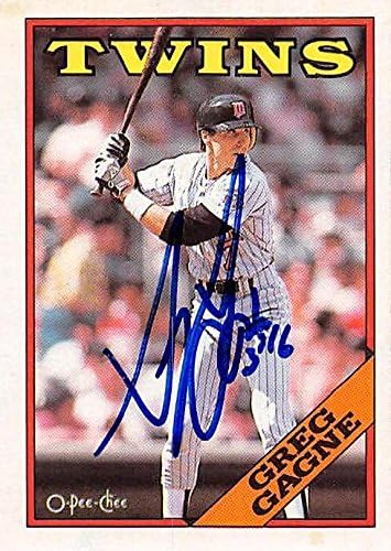 Sports Memorabilia Autograph Warehouse 245380 Greg Gagne Autographed Baseball Card - Minnesota Twins 1988 O-Pee-Chee - No. 343