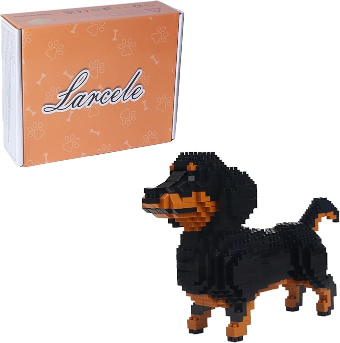 Larcele Micro Building Blocks Animal Set DIY Mini 3D Building Toy Bricks836 Pieces KLJM-05(Dachshund)
