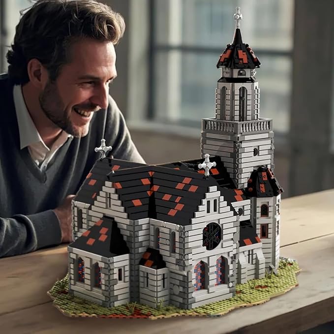 Medieval Cathedral Architecture Building Blocks Set MOC Castle Series Modular Church Model Collectible Display Creative Ornament for Adults and Teens (6172PCS)