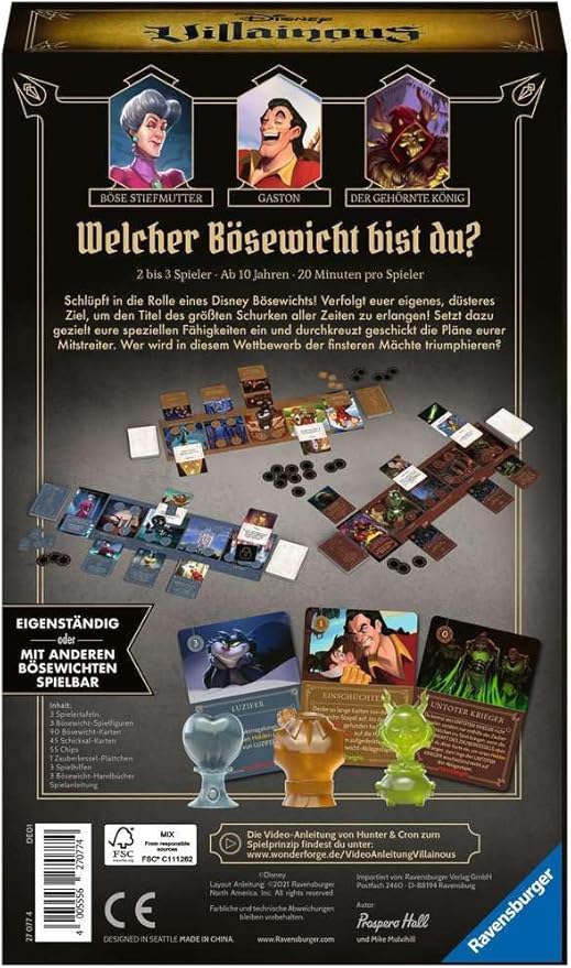 Ravensburger 27077 Disney Villainous Evil Machinations 4 Expansion of Villainous from 10 Years for 2-3 Players