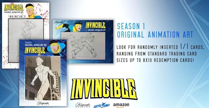2025 Invincible Season 1 Keepsake Premiere Hobby Box: 16 Packs Per Box Two Guaranteed Relics Chase Rare Autos and Patches
