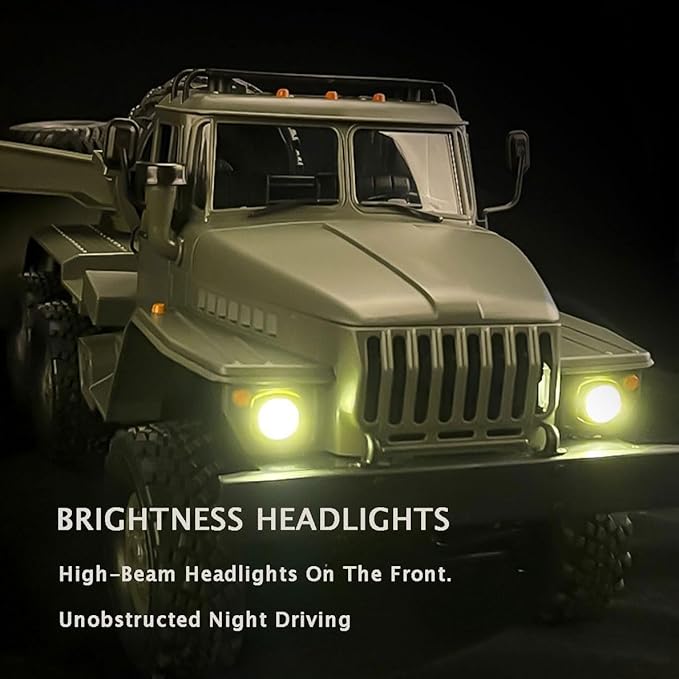 RC Semi Truck 2.4Ghz 6WD Remote Control Army Truck Trailer 41.3 Inch Large Size RC Car Toy 1/16 Scale Tractor Remote Control Electric Transport Vehicle Toy car for boy Gifts