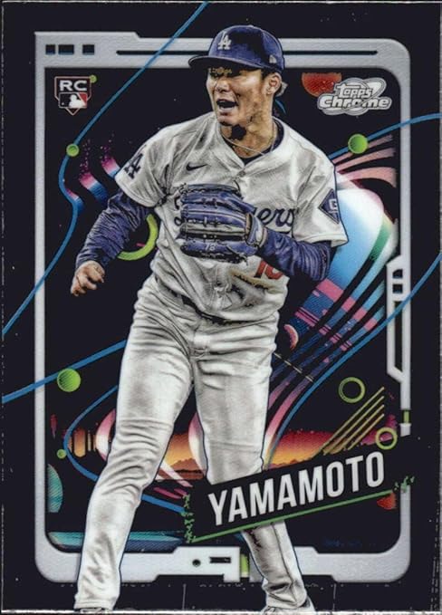 2024 Topps Chrome Cosmic #125 Yoshinobu Yamamoto Los Angeles Rookie Baseball Card - Sportscard Superstore