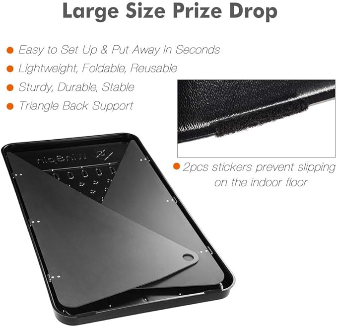 WinSpin 41x25 Prize Drop Board Foldable Stand Disk Drop Board Game with 12 Playing Pucks for Carnival Tradeshow Party Live Stream