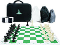 Travel Chess Set 20'' Silicone Chess Board-3.75'' King Height Plastic Piece Extra Queens &amp Storage Bag 2 in 1 Portable Chess &amp Checker Board Games for Teens and Adults