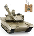 BEAURE Rc Tanks1:28 WW2 M1A2 America Army Tank Toys for Boys9 Channels Remote Control Cars with Sound and Light RC Military Truck Vehicle for Kids Boys Girls (Khaki)