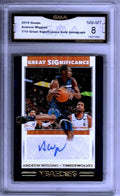 2019-20 Panini Hoops Great Significance Gold Andrew Wiggins AUTO Autograph 7/10 Graded GMA 8 NM-MT NBA Basketball Trading Card