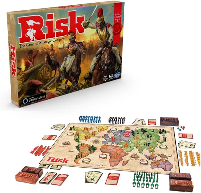 Hasbro Gaming Risk Game with Dragon for Use with Amazon Alexa Strategy Board Game Ages 10 and Up with Special Dragon Token