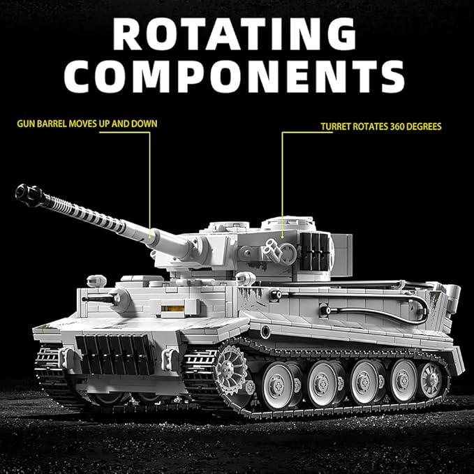 39063“Michael Wittmann's Tiger Tank No.S04” Building Block Set 1628 Pieces Military 1:28 Scale Tank Model Toys Ideal Gift for Room Decoration or Collection