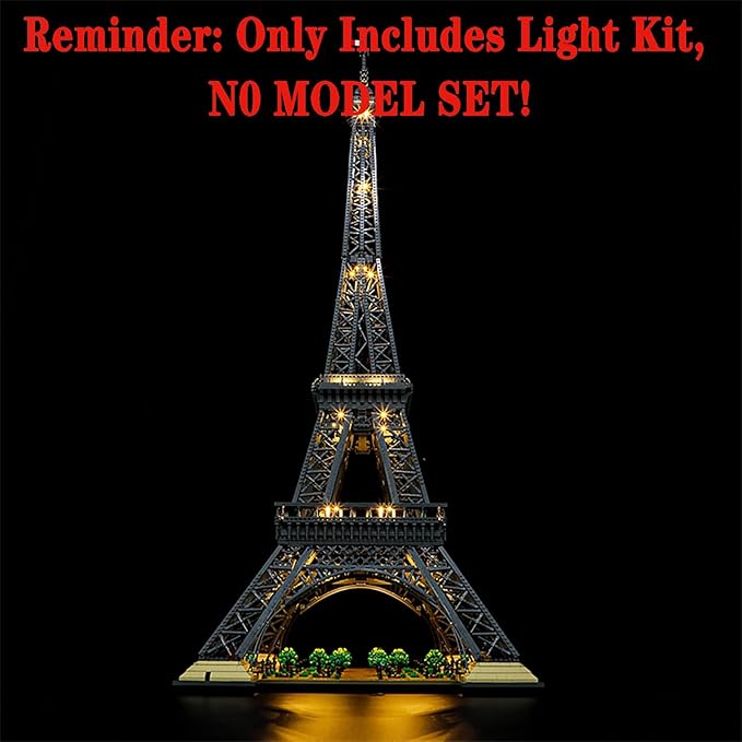 LED Light Set Compatible with Lego 10307 Eiffel Tower Icons Building Blocks Model - Model Set NOT Included
