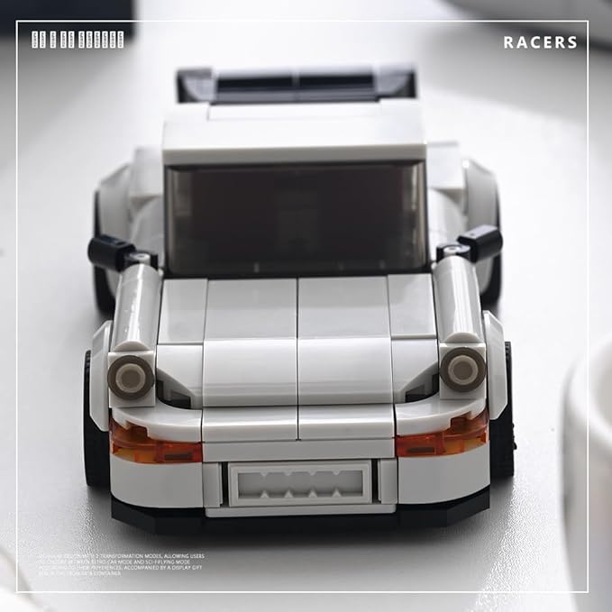 PB8816 1:32 Turbo Sports Car Buliding Blocks Set 343 Pieces MOC Super Racing Model Kit with Display Container Clamping Blocks Toy Gift for Adults