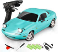 LDRC 1804 1/18 Scale Mini RC Drift Car with Gyro LED Lights RWD Full Proportional 2.4GHz Remote Control Racing Sport Drift Car Indoor Gift for Adult - RTR Version / 3 Battery