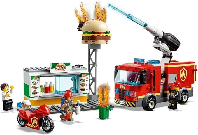 LEGO City Burger Bar Fire Rescue 60214 Building Kit (327 Pieces)