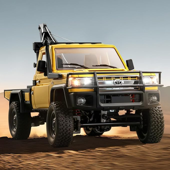 MN82T RC Rock Crawler RC Truck 4x4 1/12 Scale Remote Control Pickup with Crane Hook RTR Hobby All Terrain Proportional Throttle Steering 280 Motor Upgraded Chassis for Adult 2 Batteries
