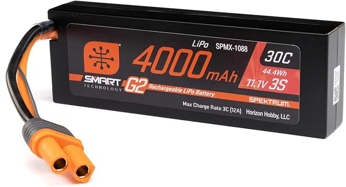 Spektrum Accessories 11.1V 4000mAh 3S 30C Smart LiPo G2 Hard Case: IC5 SPMX-1088
