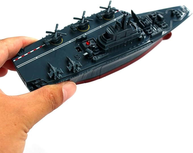 Tipmant Military Remote Control Aircraft Carrier Model RC Boat Ship Speedboat Yacht Electric Water Toy - Blue (2.4G No Antenna)