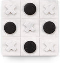 Bey-Berk Marble Tic Tac Toe Set 9 x 9 White Board with Black &amp White Playing Pieces Elegant Coffee Table Game