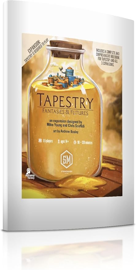 Stonemaier Games: Tapestry: Fantasies &amp Futures Expansion by Chris Scaffidi &amp Mike Young | Add to Tapestry | New Civilizations Cards &amp Cities | Inspired by Fantasy &amp Sci-Fi | 1-5 Pla
