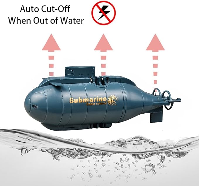 Mini RC Submarine Boat for Kids 6CH Remote Control High-Speed Waterproof Diving Toy for Pools Lakes Bathtubs – Gift for Boys and Girls（Blue）