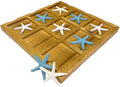 Tic-Tac-Toe Beach Decor | 9 x 9 | Perfect for Beach Décor | Plus Free Nautical eBook by Joseph Rains (Blue &amp White Starfish)