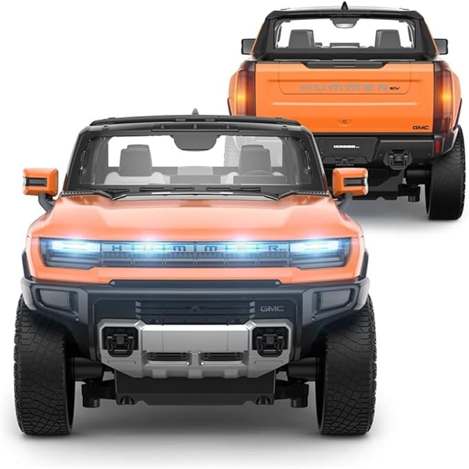 1/16 RC Raing Car for Hummer EV Remote Control Alloy Car with Crab Walking Model 4.8V 600mAh Vehicle Adult Collectible (1/16 Orange)
