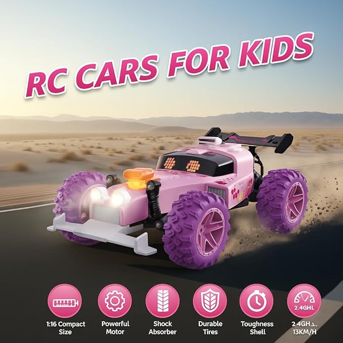 Remote Control Car RC Cars Toys for Kids with 2.4 GHz Remote Control4WD Electric Vehicle with Two Rechargeable BatteriesPlay Indoor and Outdoor