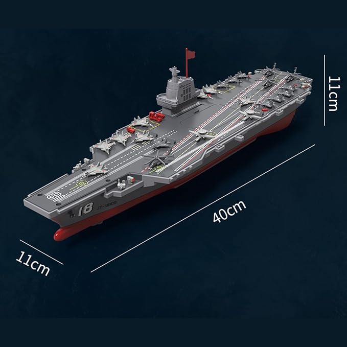 40CM S19 Hobby RC Boat for 14y+ Beginners Remote Controlled Warship Aircraft Carrier 4WD 2.4G Battleship 10km/h On Water Lakes Pools