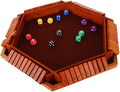 Shut The Box Game: 2-6 Player Wooden Board Math Game with 2-12 Dice | Educational Family Night Entertainment | Classic Pub Style | Funny Family Board Games (Walnut-6 Players)