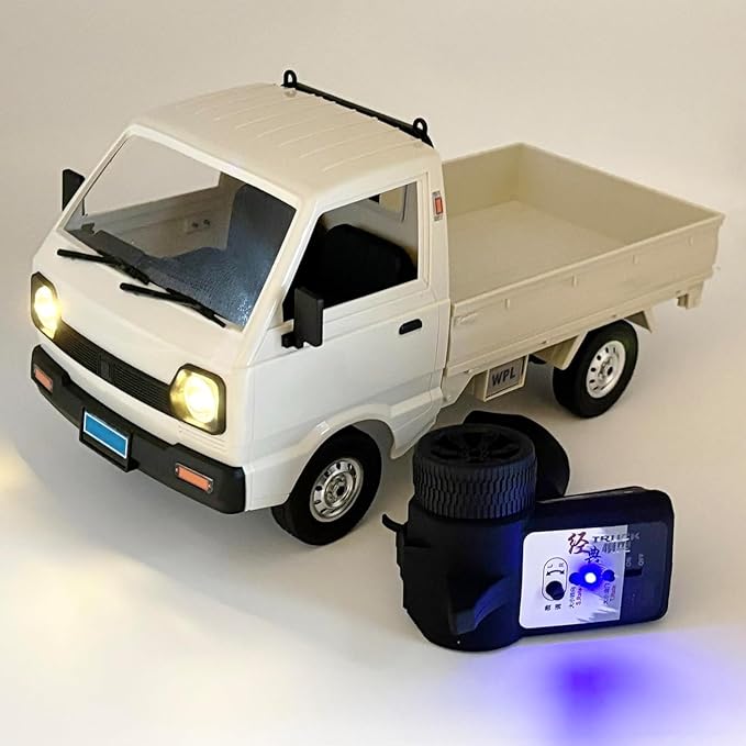 RC Kei Truck WPL D12 RC Car 1/10 Scale RC Drift Car Remote Control Kei Truck RTR 2.4G RWD 260 Motor Proportional Throttle Steering Dual Rate Carry Pickup Hobby Toys for Adult