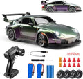 RC Drift Car 1:24 Scale Remote Control Vehicle with LED Lights 2.4GHz 20KM/H 4WD High Speed RC Cars Drifting Tires＆Two Batteries. (Gradient-Purple)