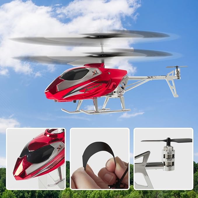 VATOS RC Helicopter for Boys 2.4G Remote Control Helicopter with LED Light for Kids 12+ Years Old Fixed Height One-Key Take-Off Indoor RC Planes Ideal Festival Gifts for Boys Adults