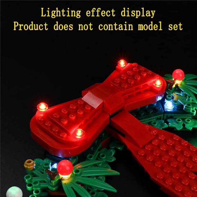 LED Light Kit Compatible with Lego Christmas Wreath 2-in-1 - Lighting Set for Lego 40426 Building Model (Model Set Not Included)