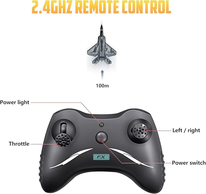 HAWK'S WORK 2 CH RC Airplane F-22 Plane Ready to Fly 2.4GHz Remote Control Easy to Fly RC Glider for Kids &amp Beginners