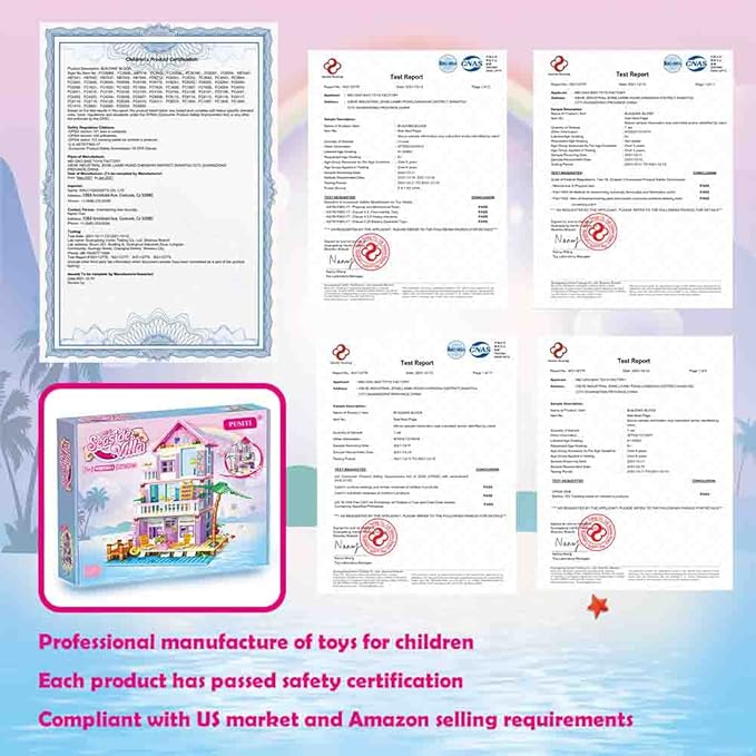 Seaside Villa Building Set 573 Pieces Toys for Girls Building Blocks House Beach Villa Construction Bricks Holiday Cottage Bricks Toys for Girls Age 6+