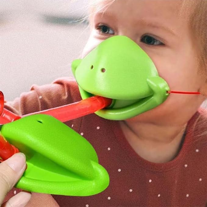 Chameleon Tongue Shooting Game Frog Mask with Blow Tongue Multiplayer Party Game Fun and Engaging Family Board Games Quick Reflexes and Precision Skill Challenge with Insect Cardboard (4 Sets)