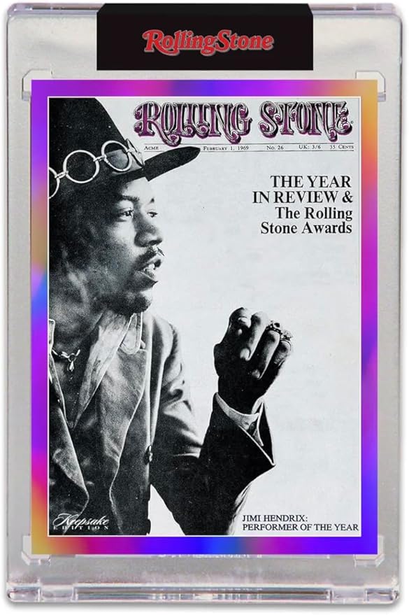 2025 Rolling Stone Jimi Hendrix Keepsake Premiere Edition Box: 1 Blind-Wrapped Card Per Box Authentic Gems &amp Metals 200 Unique Cards