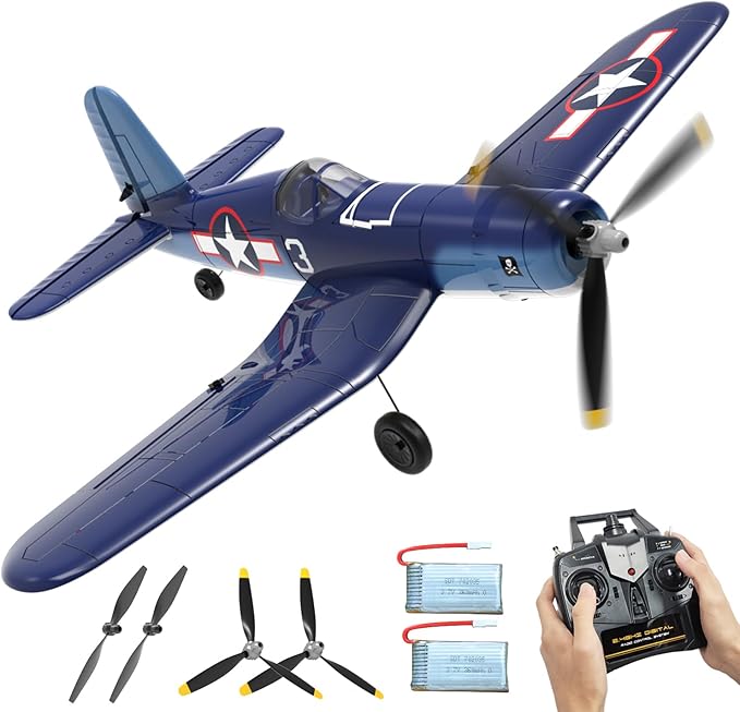 RC Plane 4-CH Remote Control Airplane F4U Corsair RTF Aircraft with One-Key Aerobatic and 6-axis StabilizerReady to Fly RC Airplane for Beginner Ideal Gift for Adults