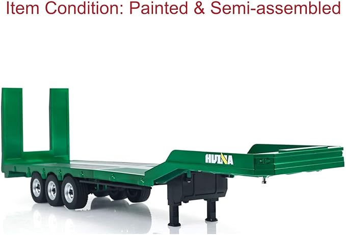 TOUCAN RC HOBBY HUINA 1/18 Plastic Flatbed Semi Trailer 1502 for Radio Controlled Tractor Truck 1501 Electric Support Legs Battery No Light
