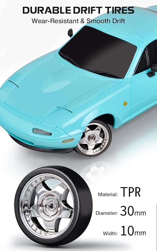 1/18 RC Drift Car LD1804 Mini Mazda MX-5 Remote Control High Speed Drifting Car RTF 2.4GHz RWD Miata RC Vehicles with Gyro LED Lights for Toy Gifts