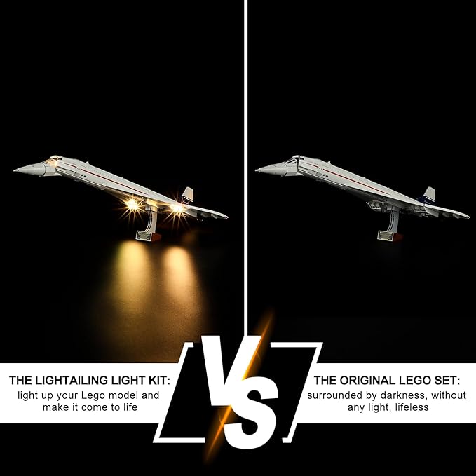 Lightailing Light for Lego- 10318 Concorde - Led Lighting Kit Compatible with Lego Building Blocks Model - NOT Included The Model Set