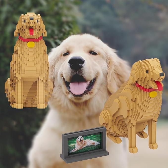 Animal Dog Series Golden Retriever Micro Building Blocks Set(2929PCS) Gift for Adults and Kids
