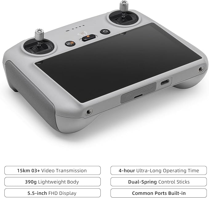 RC - Remote Controller for DJI Mini 3/3 Pro/Mavic 3 C/3/Mavic Air 2S Lightweight Body FHD Screen 4hr Battery O3+ Transmission