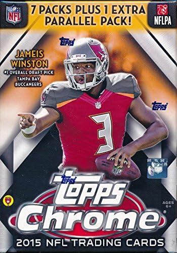 2015 Topps Chrome NFL Football EXCLUSIVE Factory Sealed Retail Box with SPECIAL 4 Card REFRACTOR Bonus Pack! Look for Rookies &amp Autographs of Jameis Winston Marcus Mariota &amp all Top 2015 Draf