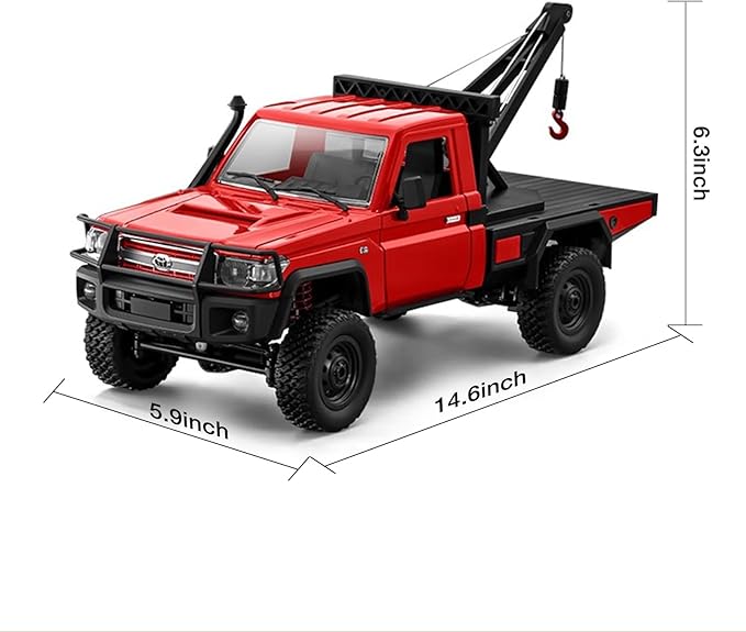 ARRIS 1/12 RC Crawler Off Road Car – MN82T 4WD Rock Climbing Truck with Remote Control Crane Hook LED Lights 2 Speed 2.4GHz Full Proportional RC Rock Crawler for Adults Gift