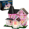 1349PCS Pink Palace House Building Set Halloween Haunted House Blocks Toy with Lights Christmas for Teens Girls 12+ Halloween House Kit for Kids Adults