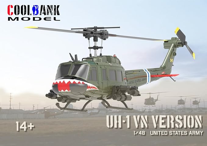 RC ERA C032 RC Helicopter 1/48 Scale 2.4G 6CH UH-1 Huey Flybarless RC Helicopter 6-Axis Gyroscope Stabilization with Altitude Hold &amp 3D Inverted Flight for Adults Enthusiasts 2 Battery