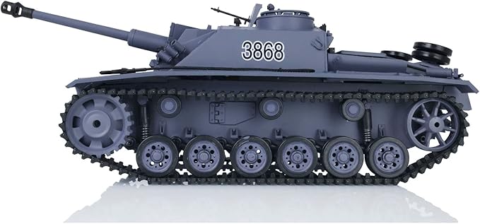 TOUCAN RC HOBBY 2.4G Henglong 1/16 Scale 7.0 Plastic German Stug III RTR RC Tank Model 3868