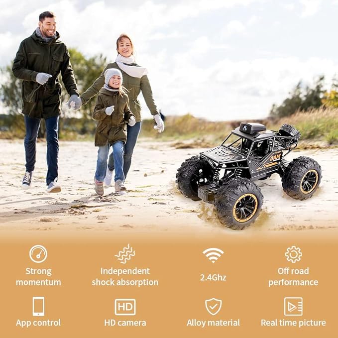 RC Car 1:18 Remote Control Car with Camera High Speed Alloy Off Road Truck Fast Racing Vehicle Electric Hobby Toy Car Gift for Boys Kids Teens Adults