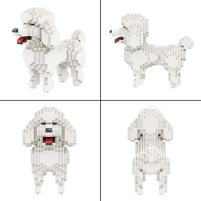 Larcele Mini Building Blocks Animal Set DIY Micro 3D Building Toy Bricks790 Pieces KLJM-05(Teddy in White)