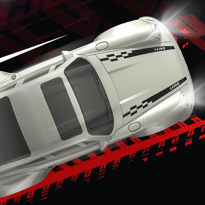 1:64 Scale Mini RC Drift Car 2.4GHz 4WD Full Proportional Model Vehicle with LED Lights Racing Sport Toy for Adults Teens